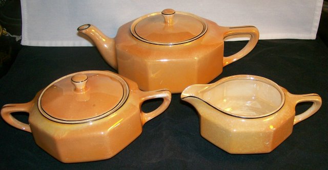 Steubenville Luster Tea Set: Art Deco
