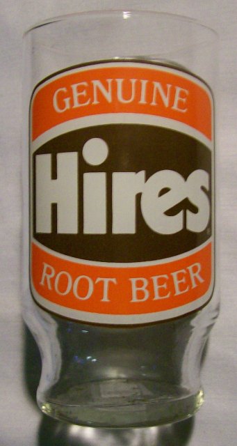 Hires Root Beer Glass Advertising Tumbler Set of 2 1970's Orange/Brown 5.25