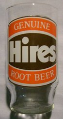 Hires Root Beer Glass Advertising Tumbler Set of 2 1970's Orange/Brown 5.25