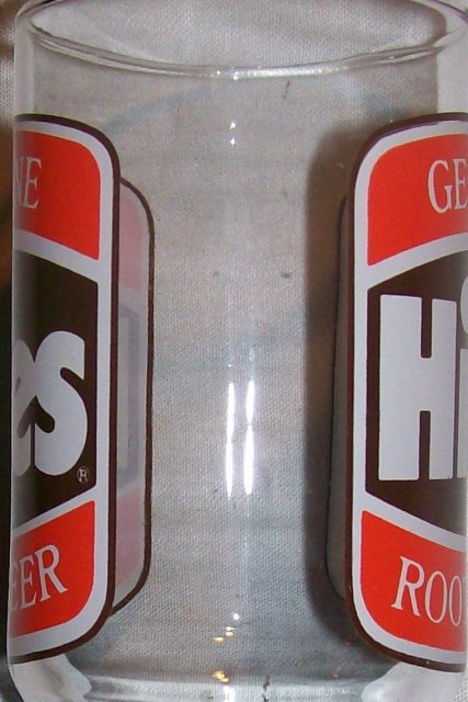 Hires Root Beer Glass Advertising Tumbler Set of 2 1970's Orange/Brown 5.25