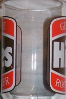 Hires Root Beer Glass Advertising Tumbler Set of 2 1970's Orange/Brown 5.25