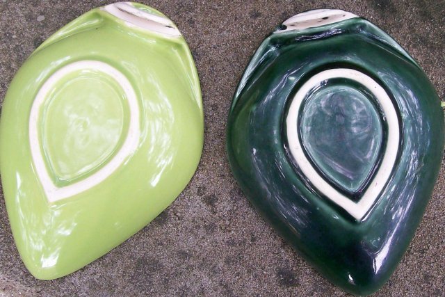 1950's Ceramic Lazy Susan: Chartreuse & Dark Green