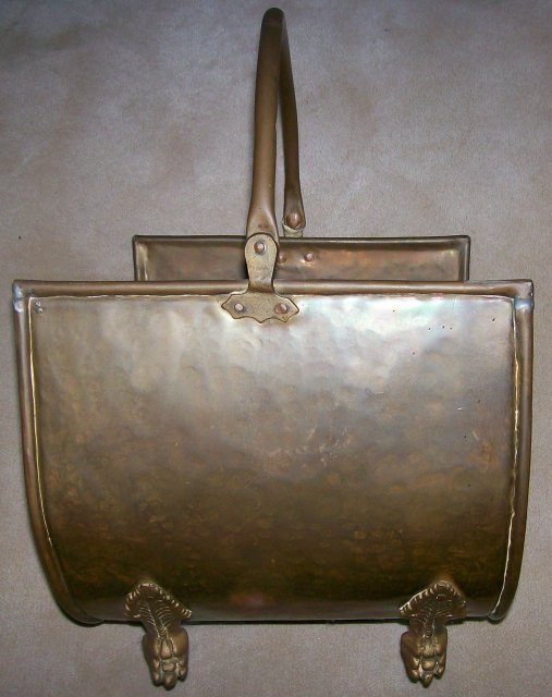 Copper & Brass Log Holder/Carrier for Fireplace