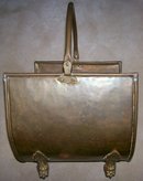 Copper & Brass Log Holder/Carrier for Fireplace