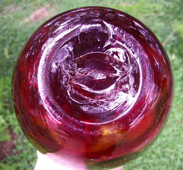 Clevenger Ruby Red Glass Coin Dot Jug Blown-in-Mold Pattern 8.25