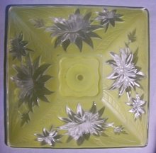 Virden Poinsettia Ceiling Light Shade 1940's Canary Yellow
