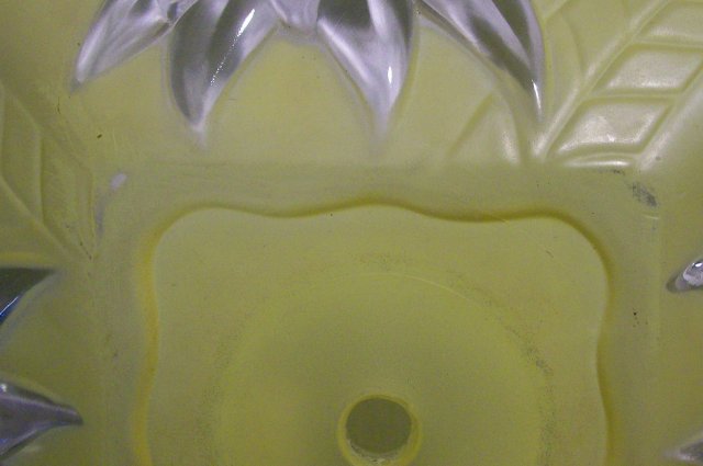Virden Glass Poinsettia Ceiling Light Shade 1940's Canary Yellow