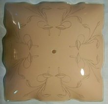 Bentglass Ceiling Light Shade 1960's Pink / Clear