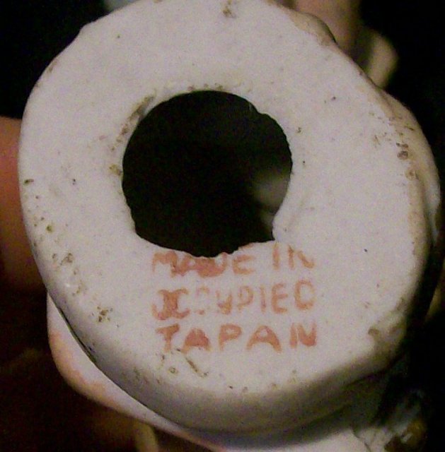 Occupied Japan Bisque Ceramic Figurine Pair Colonial Man & Woman 5