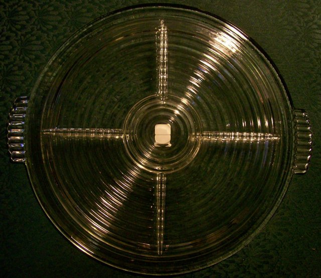 A. Hocking Manhattan Glass Relish Tray Clear 14