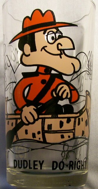 Pepsi/P.A.T. Ward Collector's Advertising Glass Dudley Do-Right in Canoe 70s 6 5/8