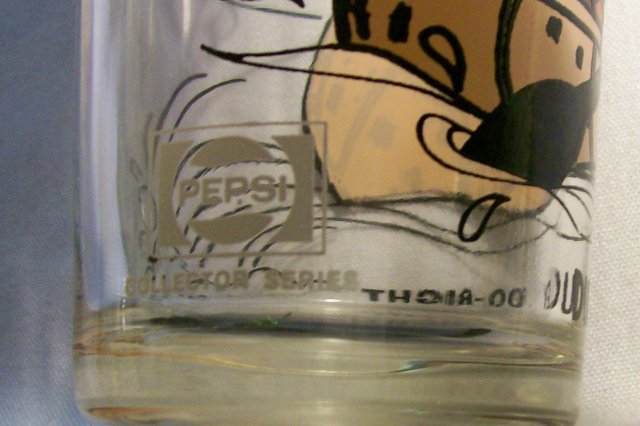 Pepsi/P.A.T. Ward Collector's Advertising Glass Dudley Do-Right in Canoe 70s 6 5/8