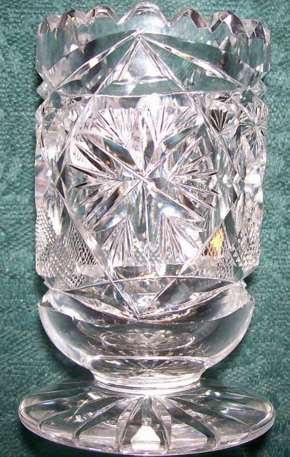 Brilliant Cut Glass Footed Toothpick Holder