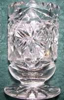 Brilliant Cut Glass Footed Toothpick Holder