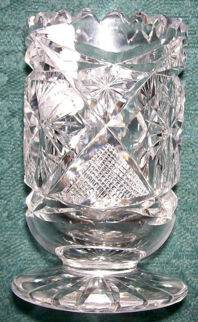 Brilliant Cut Glass Footed Toothpick Holder