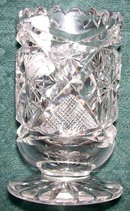 Brilliant Cut Glass Footed Toothpick Holder