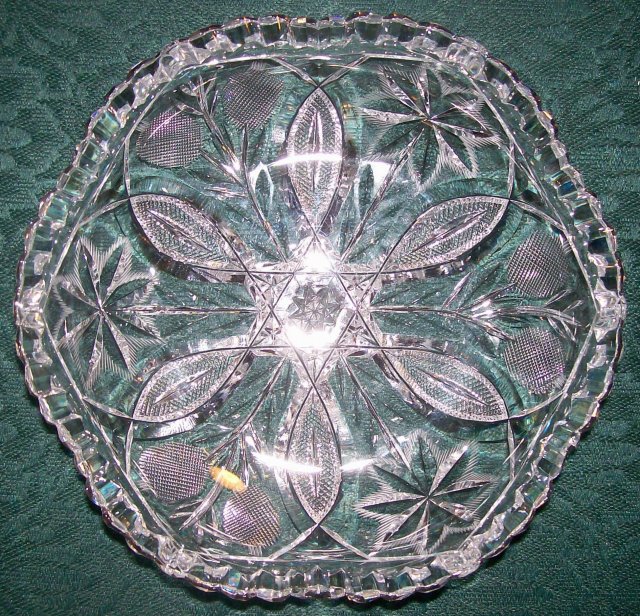 Brilliant Cut Glass Shallow Bowl
