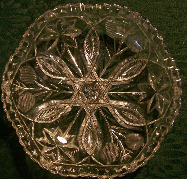 Brilliant Cut Glass Shallow Bowl