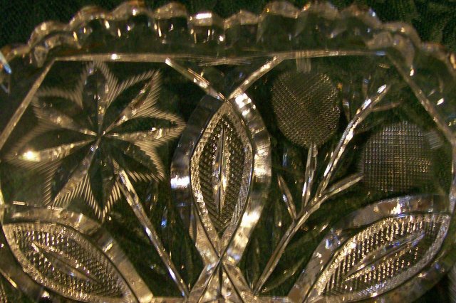 Brilliant Cut Glass Shallow Bowl