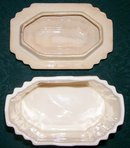 Harker Petit Point/Cross-Stitch Ceramic Drippings Jar & Lid 1930's