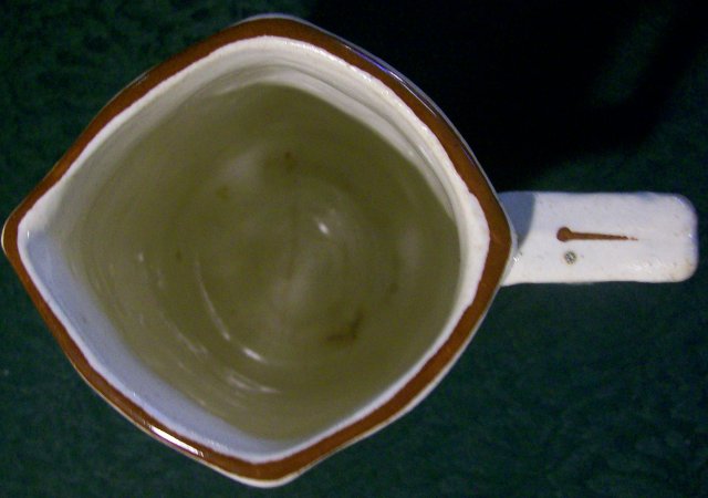 English Majolica Ceramic Pitcher 1886 Flower & Leaf 4 7/8