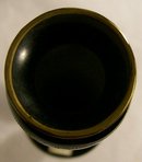 Black Glass Vase with Gold Encrusted Band