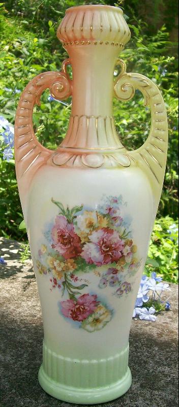 Austrian Porcelain Vase Grecian-Style 14.5