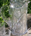 Libbey Cut Glass Pitcher & Tumbler Set:
