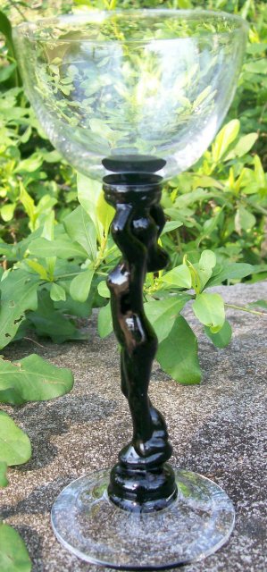 Cambridge Statuesque/Nudes Glass Cocktail Clear with Ebony Stem 6 3/8