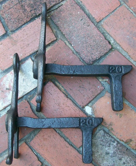 Fireplace Andirons: Sand-Cast Iron: Mid-Late 1800's