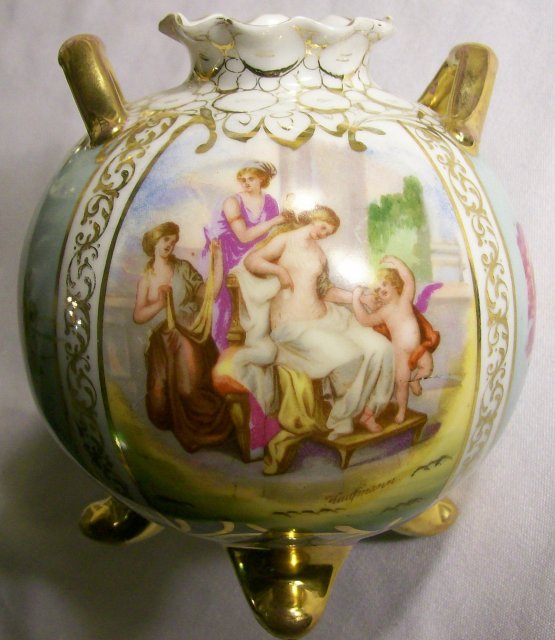 Angelica Kaufmann Decaled Ceramic Vase Austria Mark
