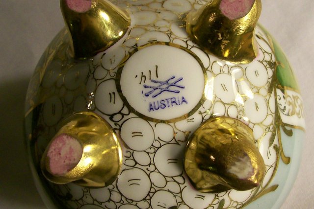 Angelica Kaufmann Decaled Ceramic Vase Austria Mark