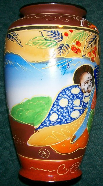Satsuma-style Ceramic Vase Japan 1930s 6