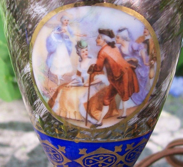 Mid-Century Vase lamp with Romantic Decals 9.5