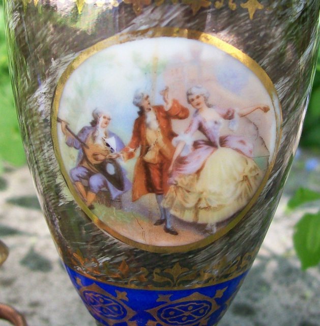 Mid-Century Vase lamp with Romantic Decals 9.5