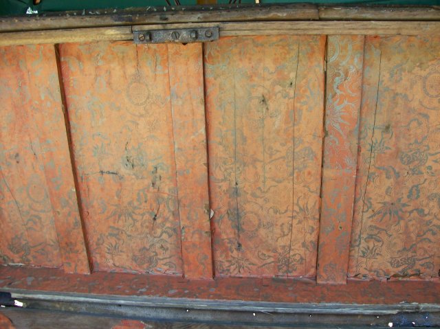 Chinese Export Trunk with Bramah Lock Early 1800's Camphor Wood/Leather As Is
