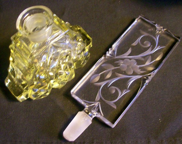 Czechoslovakian Cut Glass Perfume with Stopper
