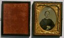 Tintype of Woman with Case: 1/9th Plate