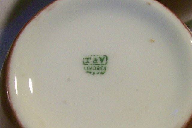 T&V Limoges Porcelain Mug Set: Six Different Hand-Painted Fruit Designs