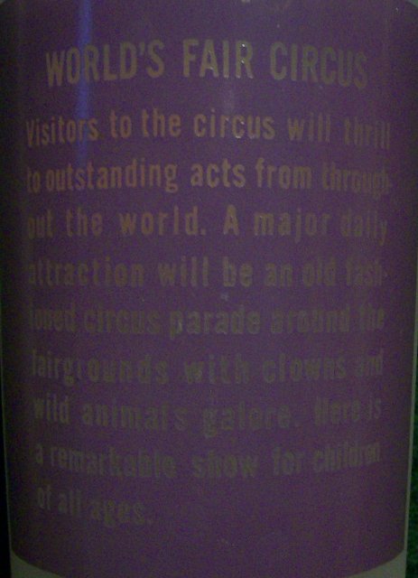 1964-65 New York World's Fair Glass Tumbler: Circus