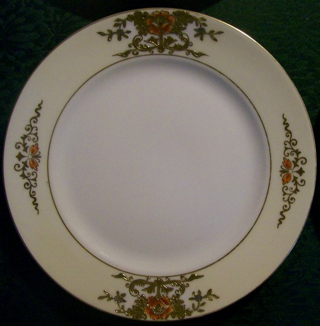 Noritake Porcelain Raised/Encrusted Gold Plate Set/4 #42200 Ca. 1918 8.75