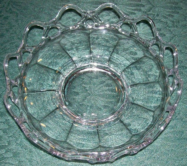 Imperial Glass Crocheted Crystal Nappy/Shallow Bowl Clear 6.75