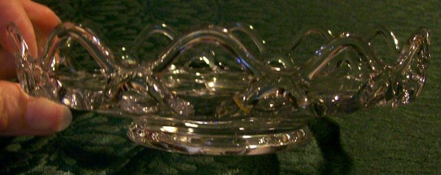 Imperial Glass Crocheted Crystal Nappy/Shallow Bowl Clear 6.75