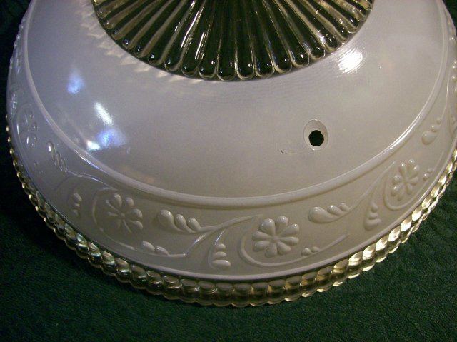 Glass Ceiling Light Shade Embossed Flower Band White/Clear 10.25