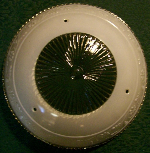 Glass Ceiling Light Shade Embossed Flower Band White/Clear 10.25
