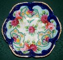 Nippon Footed Bowl: Roses, Cobalt & Gold
