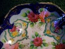Nippon Footed Bowl: Roses, Cobalt & Gold