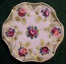 Noritake/Maple Leaf Nippon Ceramic Trivet/Tea Tile Roses & Gold