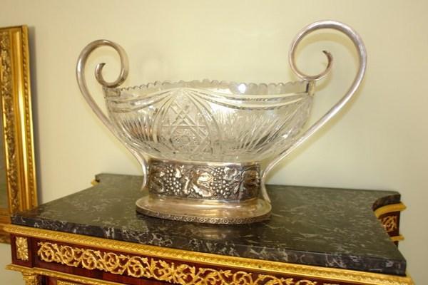 A BIG ARTDECO CRYSTAL VASE. LATVIA. Studija A/S L. Rosenthal