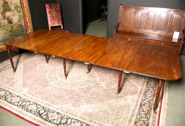 An English Campaign Extending Dining Table